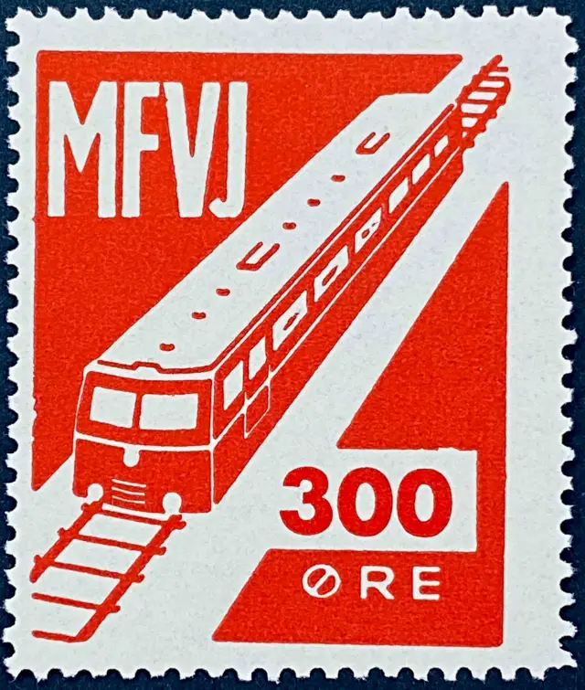MFVJ 34 - 300 Øre Motiv: Skinnebus - Rød.
