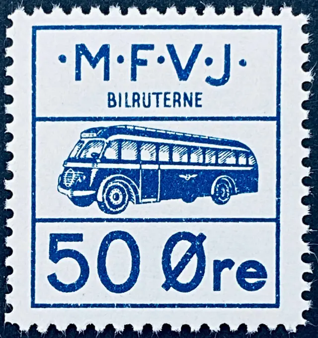 MFVJ R3 - 50 Øre Motiv: Bus - Mørkeblå.