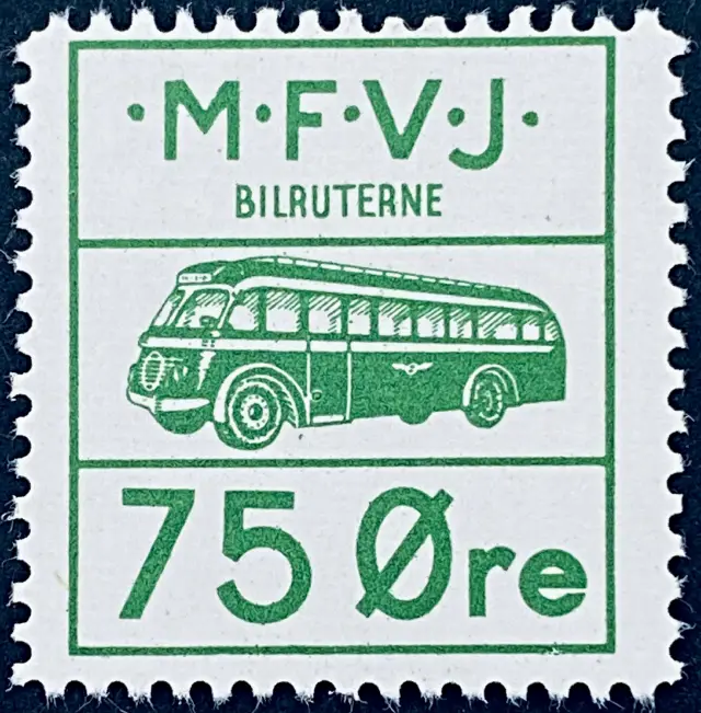 MFVJ R4 - 75 Øre Motiv: Bus - Grøn.