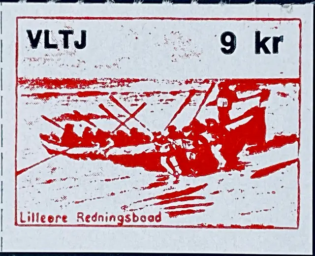 VLTJ 86E - 9 Kroner Motiv: Lilleøre Redningsbaad - Rød.