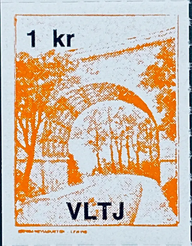 VLTJ 88B - 1 Kroner Motiv: Jernbaneviadukt i Lemvig - Orange.