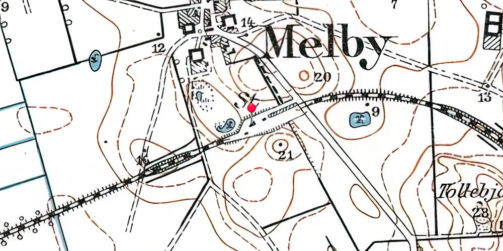 Historisk kort over Melby Trinbræt