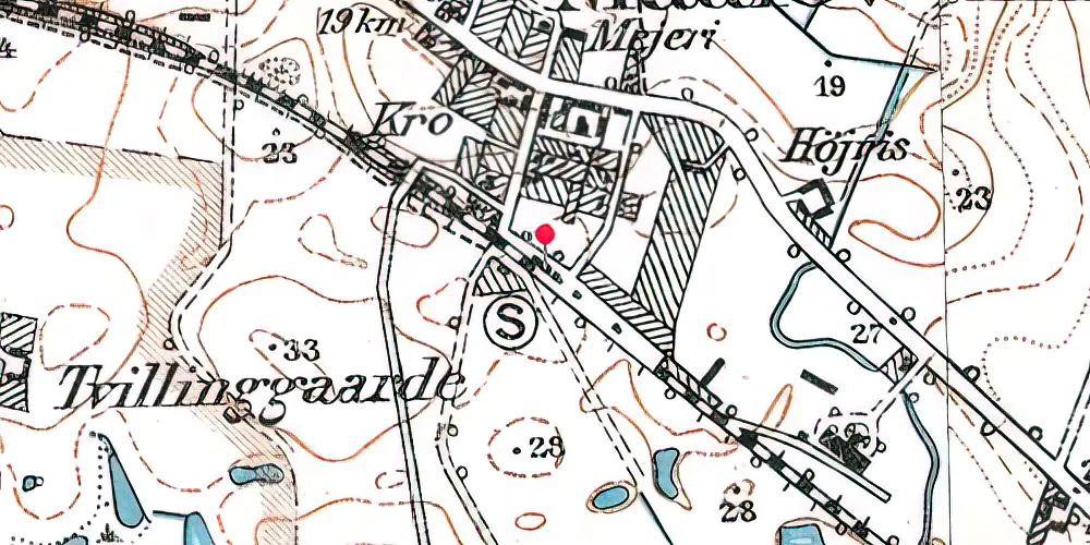 Historisk kort over Måløv Station