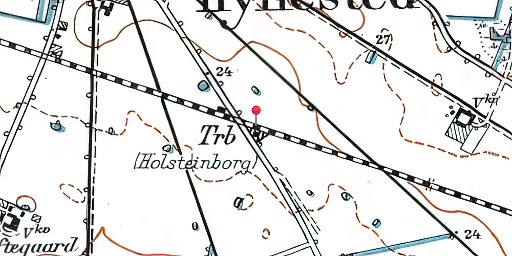 Historisk kort over Holsteinborg Trinbræt
