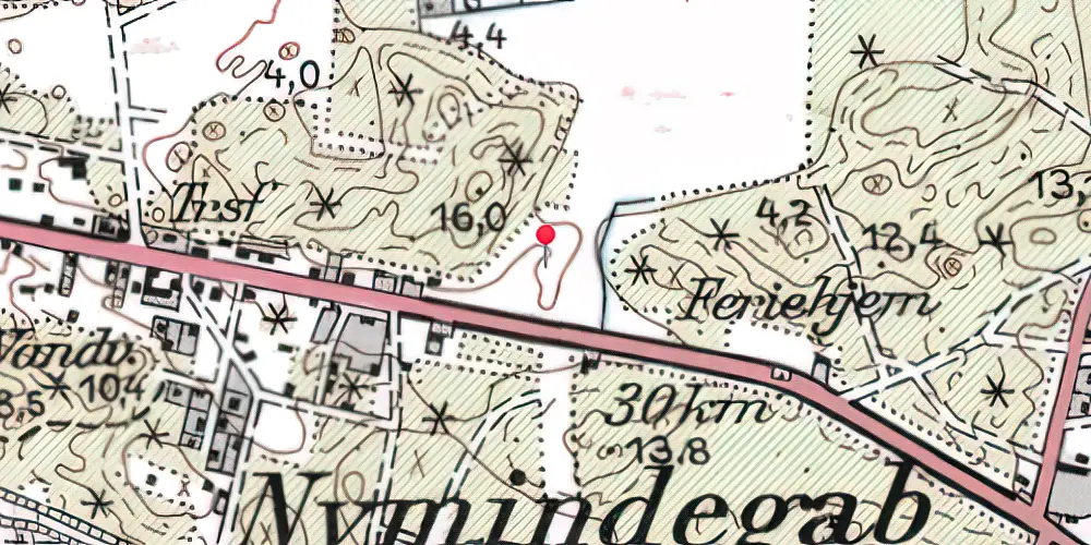 Historisk kort over Nymindegab Station 