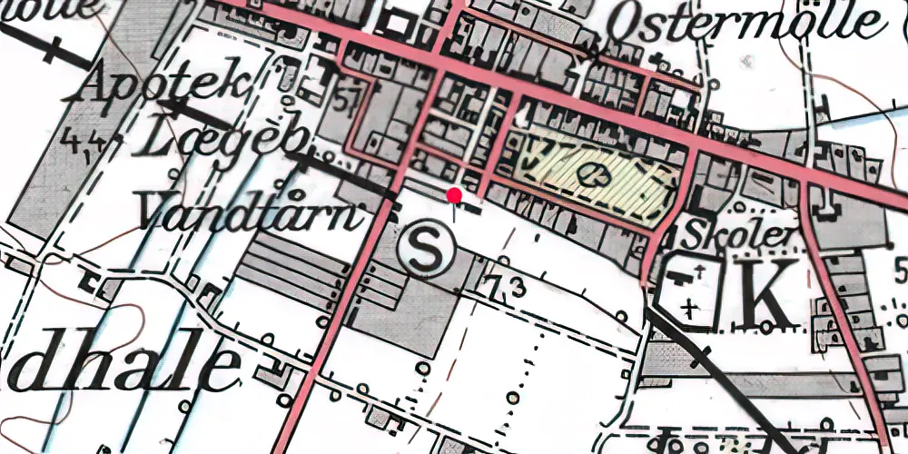 Historisk kort over Nørre Nebel Station
