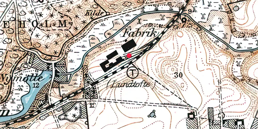 Historisk kort over Ravnholm Trinbræt 