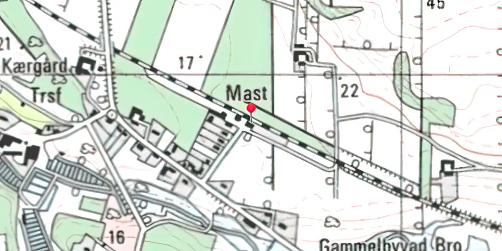 Historisk kort over Ravnstrup Station