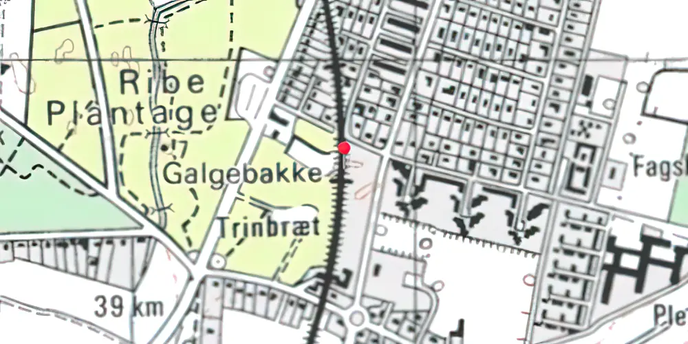 Historisk kort over Ribe Nørremark Trinbræt