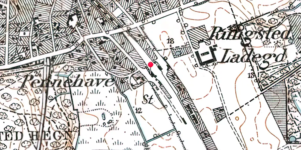 Historisk kort over Rungsted Kyst Station 