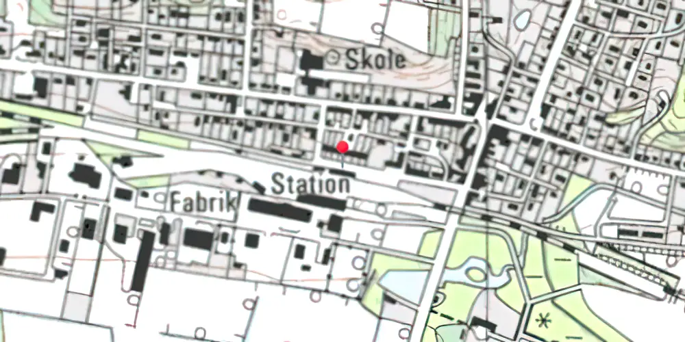 Historisk kort over Ryomgård Station [1876-2016]