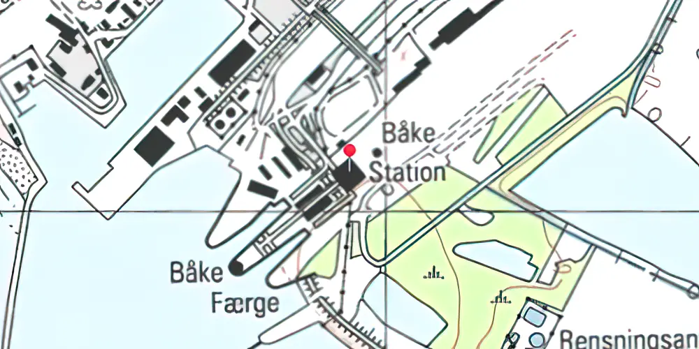 Historisk kort over Rødby Færge Station