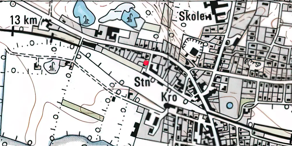 Historisk kort over Rødkærsbro Station