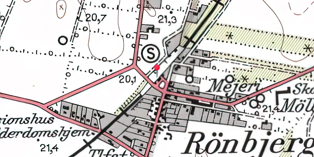 Historisk kort over Rønbjerg Station