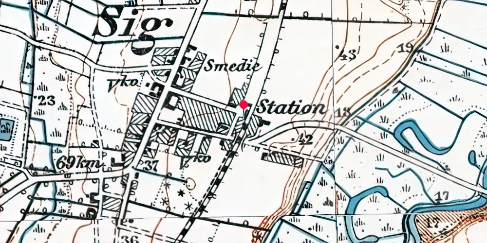 Historisk kort over Sig Station