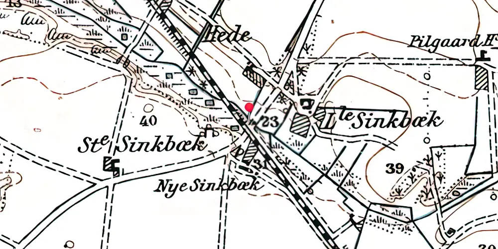 Historisk kort over Sinkbæk Trinbræt
