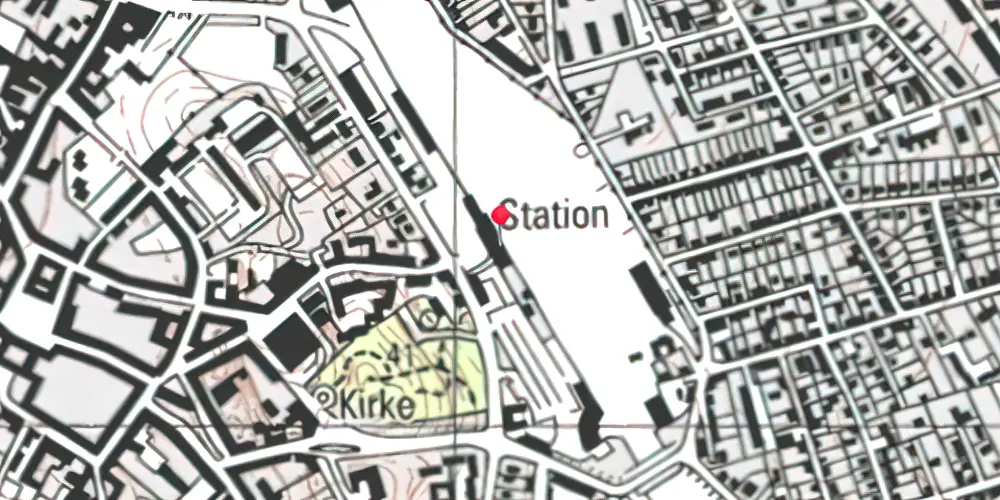 Historisk kort over Næstved Station