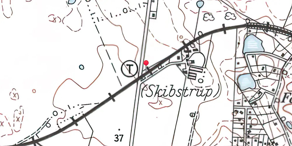 Historisk kort over Skibstrup Trinbræt