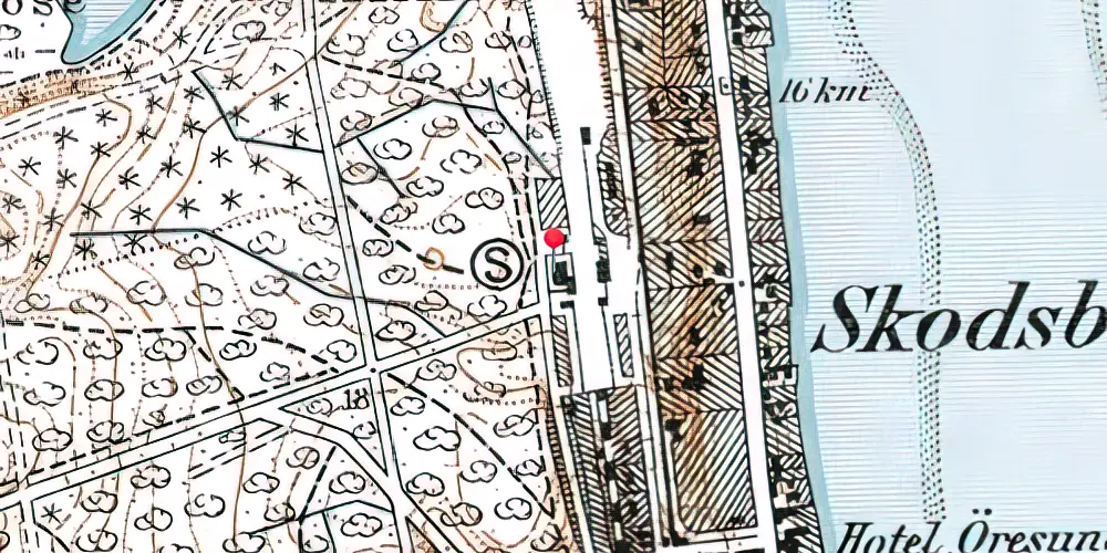 Historisk kort over Skodsborg Station