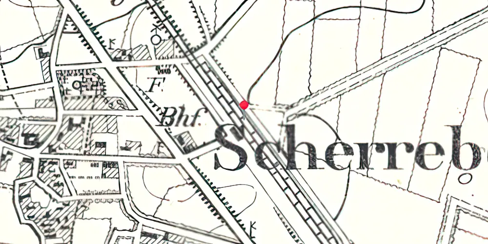 Historisk kort over Skærbæk Station 