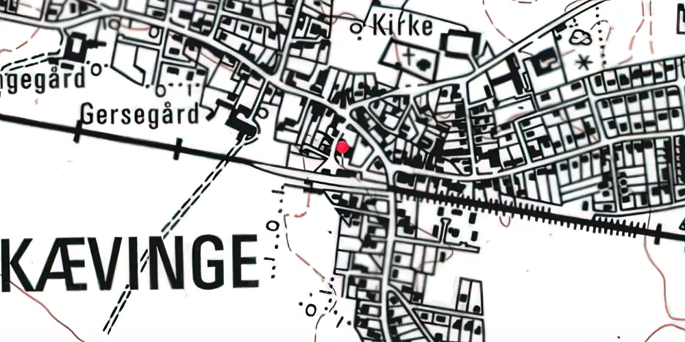 Historisk kort over Skævinge Station