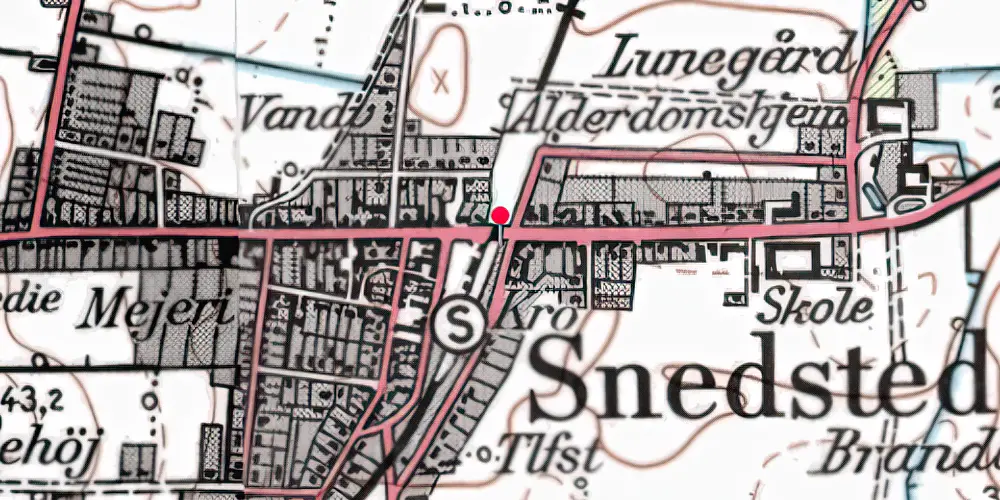 Historisk kort over Snedsted Station 