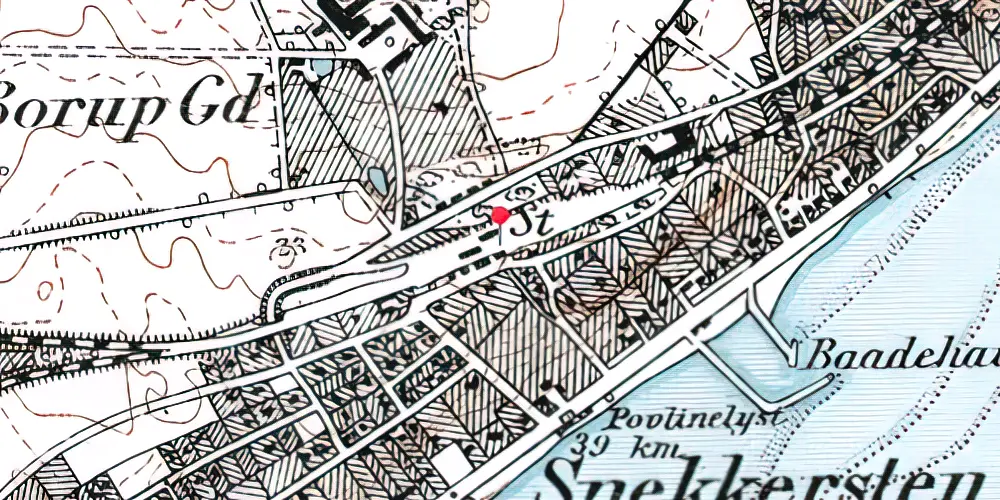 Historisk kort over Snekkersten Station [1955-2003]