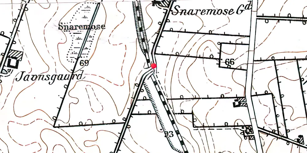 Historisk kort over Snoghøj Teknisk Station