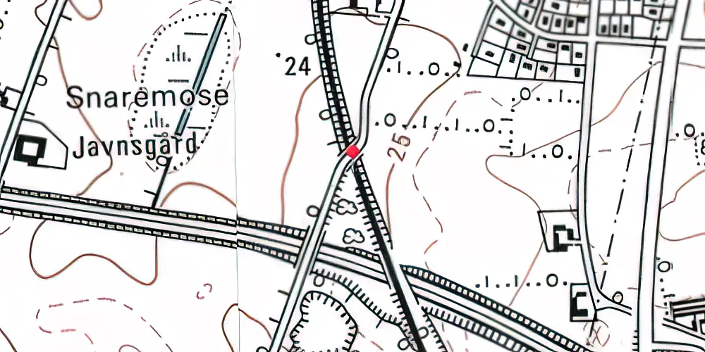 Historisk kort over Snoghøj Teknisk Station 