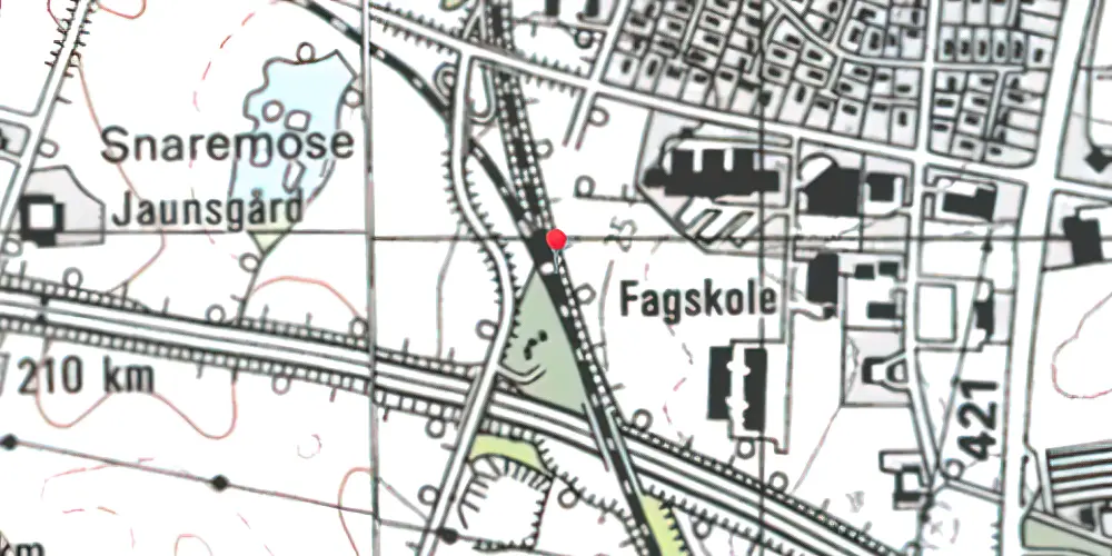 Historisk kort over Snoghøj Teknisk Station 