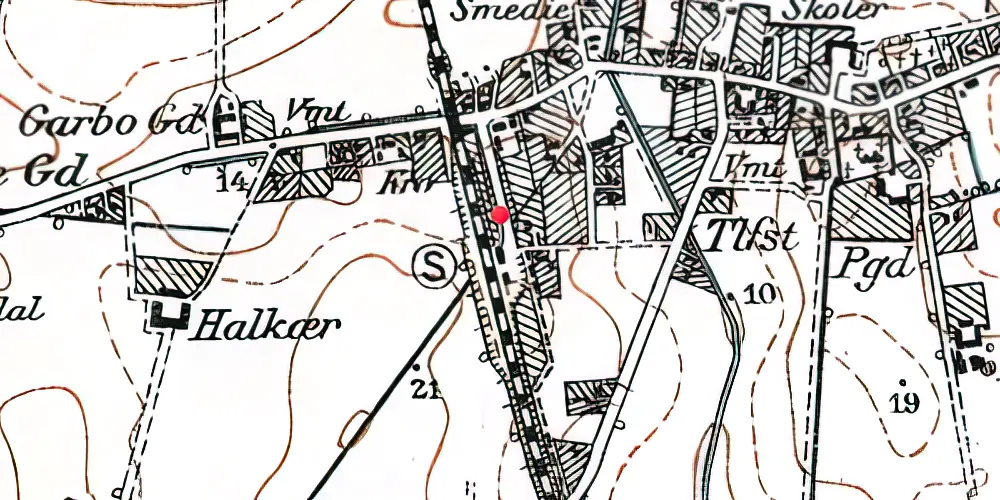 Historisk kort over Stenløse Station