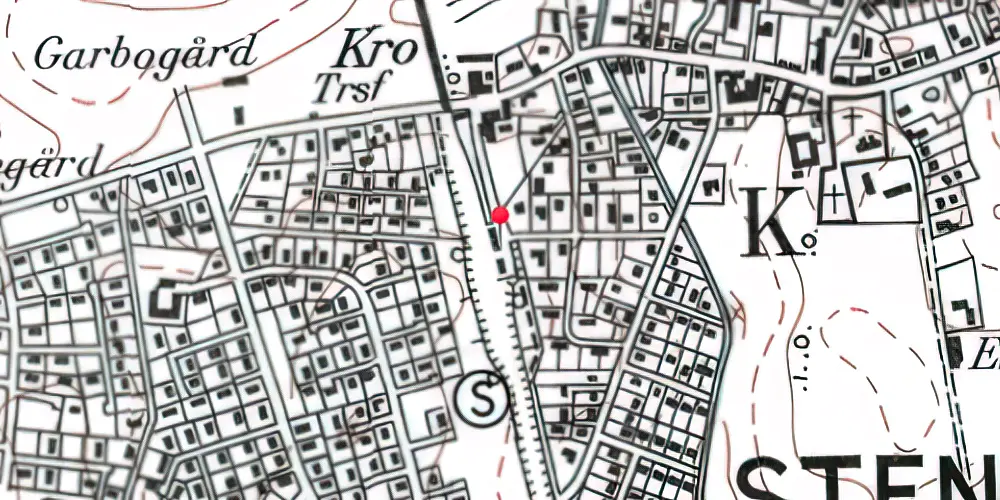 Historisk kort over Stenløse Station [1909-2004]
