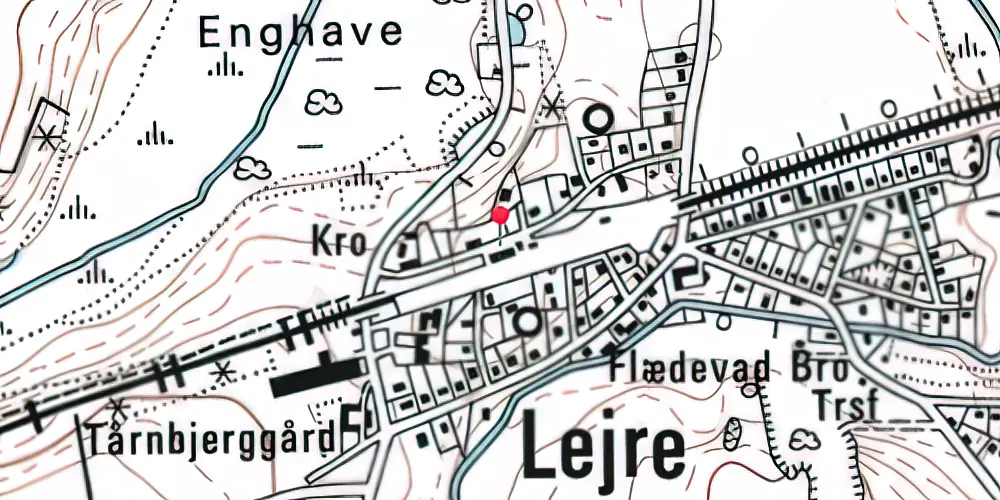 Historisk kort over Lejre Station
