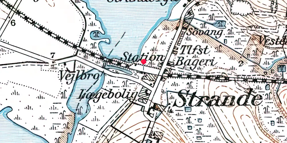 Historisk kort over Strande Station