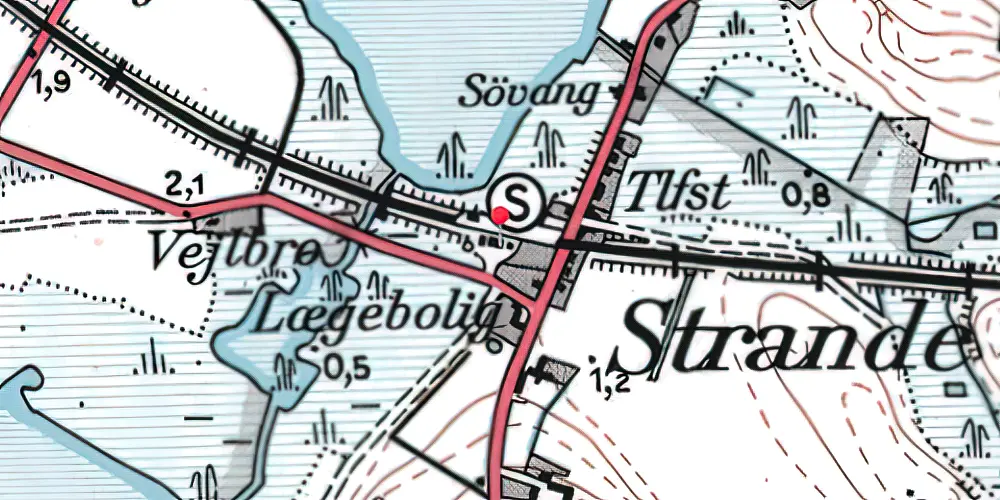 Historisk kort over Strande Station