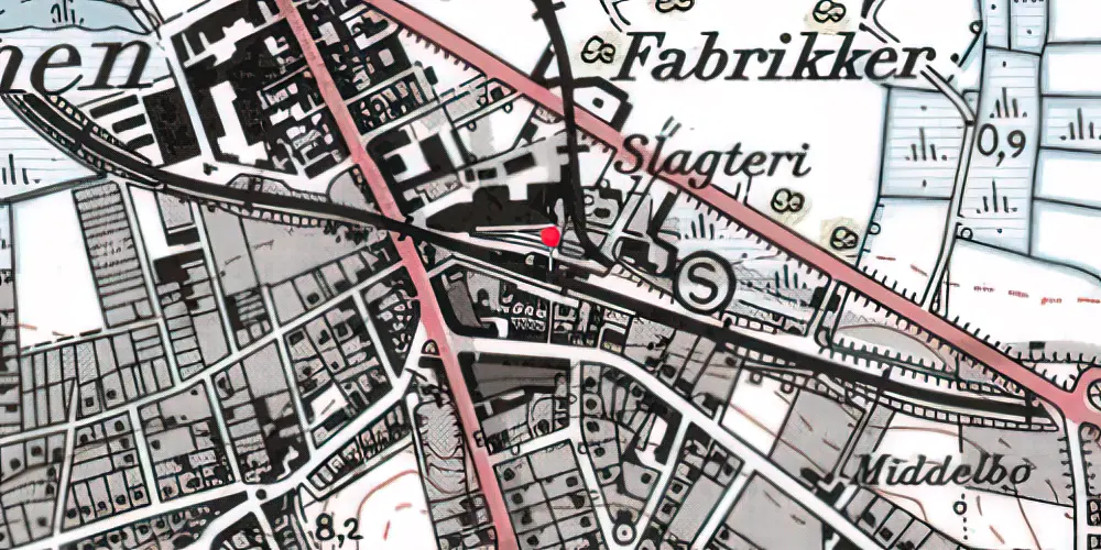 Historisk kort over Strømmen Station [1904-1971]