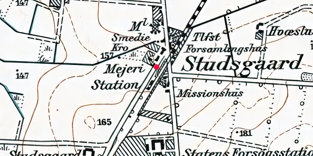 Historisk kort over Studsgård Station