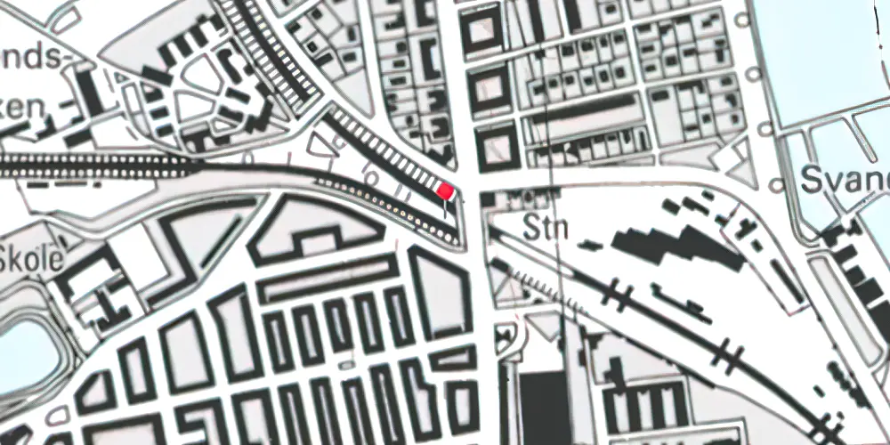 Historisk kort over Svanemøllen Station [1934-1973]