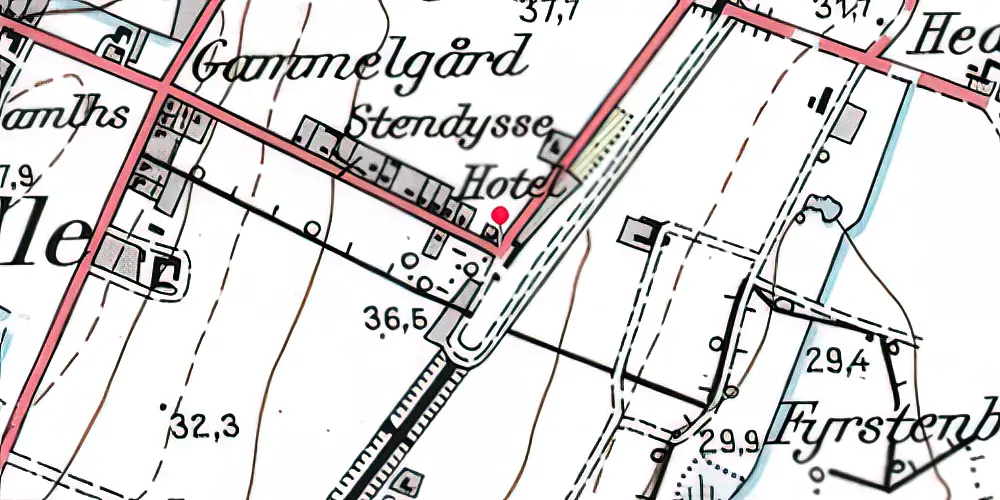 Historisk kort over Sædding Station 