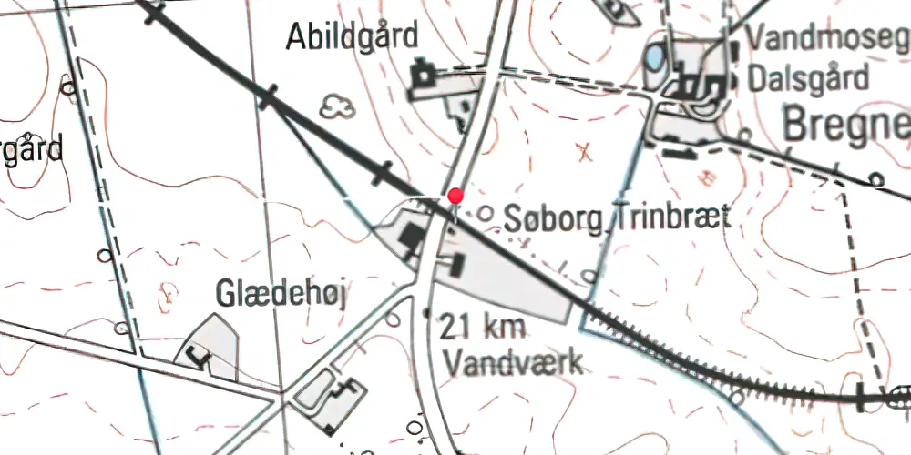 Historisk kort over Søborg Trinbræt 