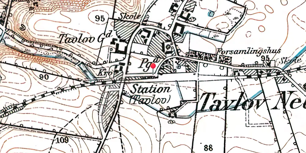 Historisk kort over Taulov Station