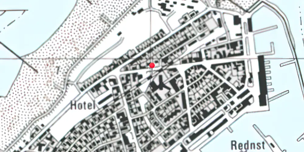 Historisk kort over Thyborøn Havn Trinbræt 