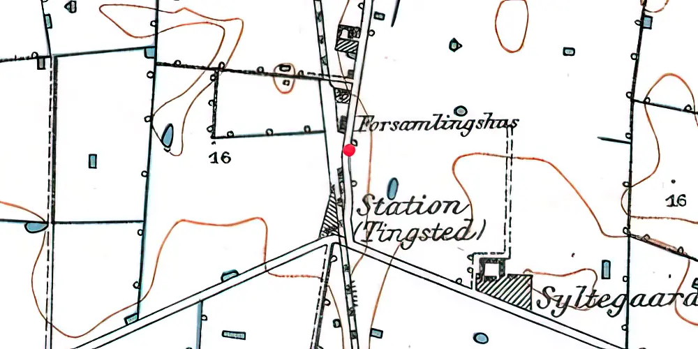 Historisk kort over Tingsted Station