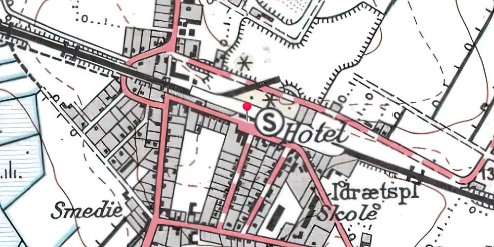 Historisk kort over Tjæreborg Station