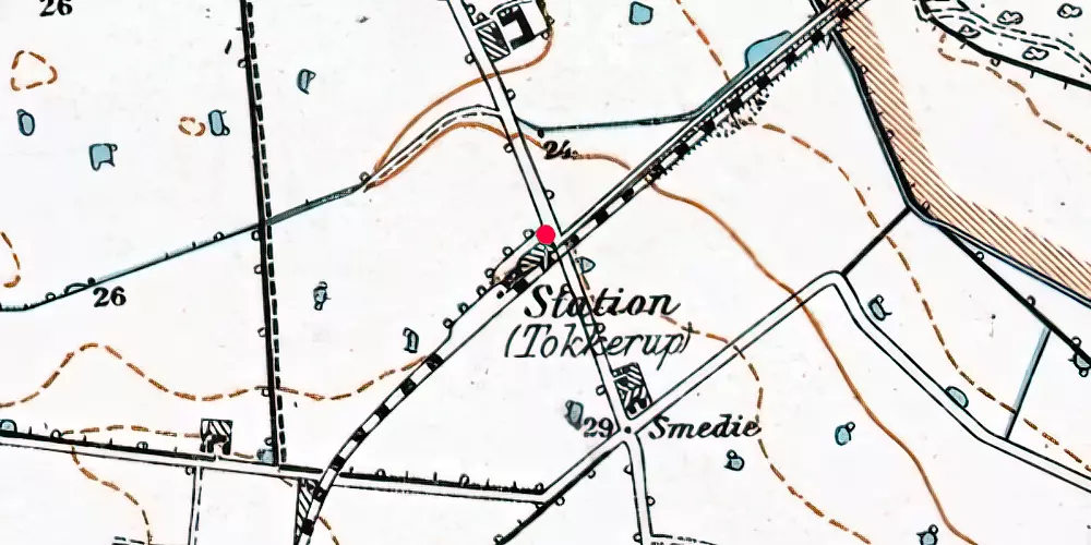 Historisk kort over Tokkerup Station