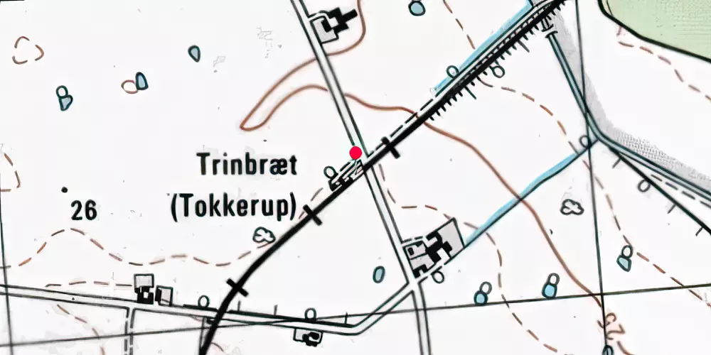 Historisk kort over Tokkerup Trinbræt