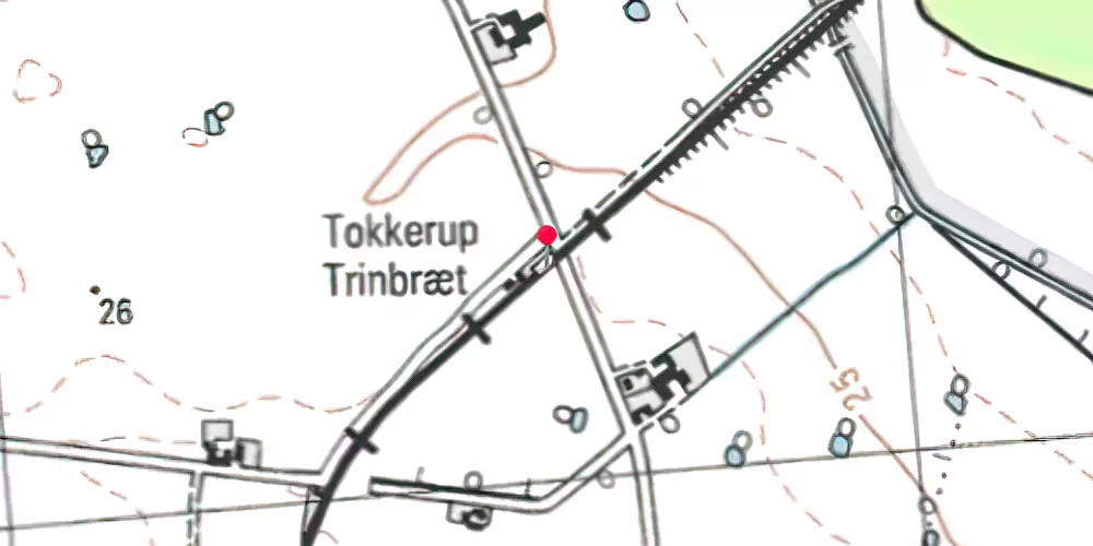 Historisk kort over Tokkerup Trinbræt 