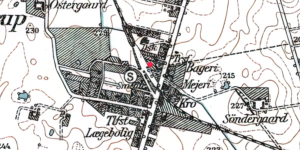 Historisk kort over Tranbjerg Station