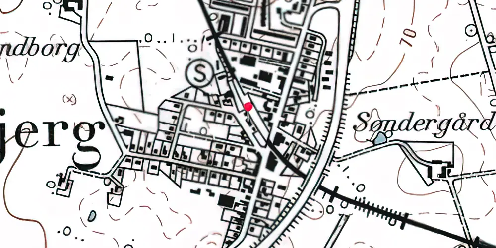 Historisk kort over Tranbjerg Station [1884-2016]