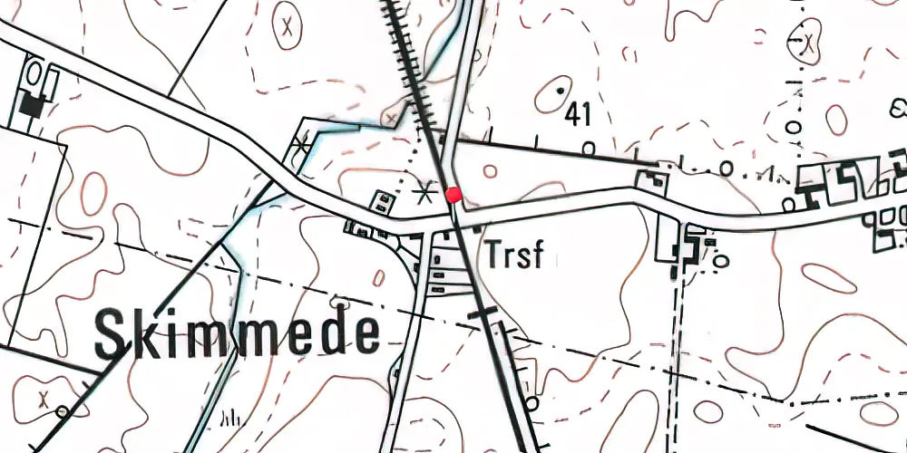 Historisk kort over Skimmede Trinbræt